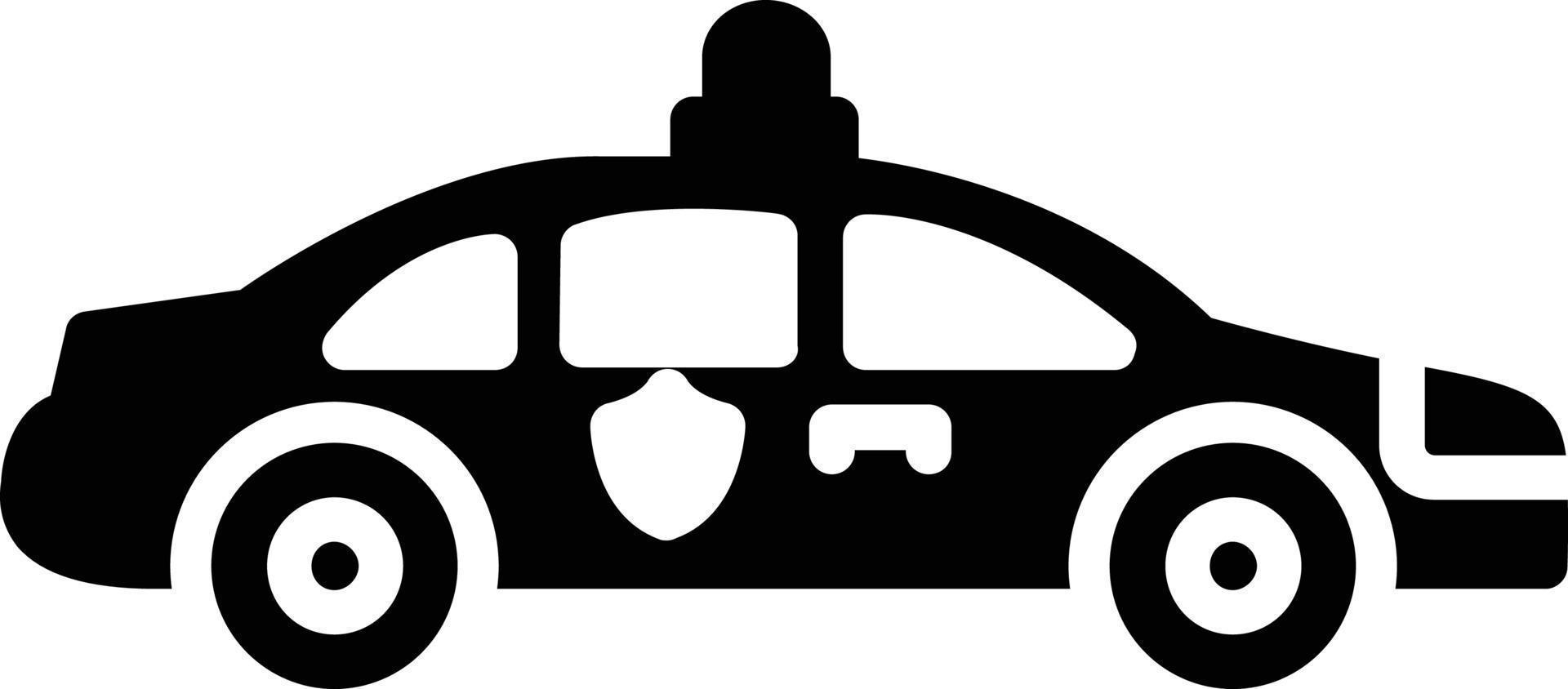 icona del glifo con auto della polizia vettore