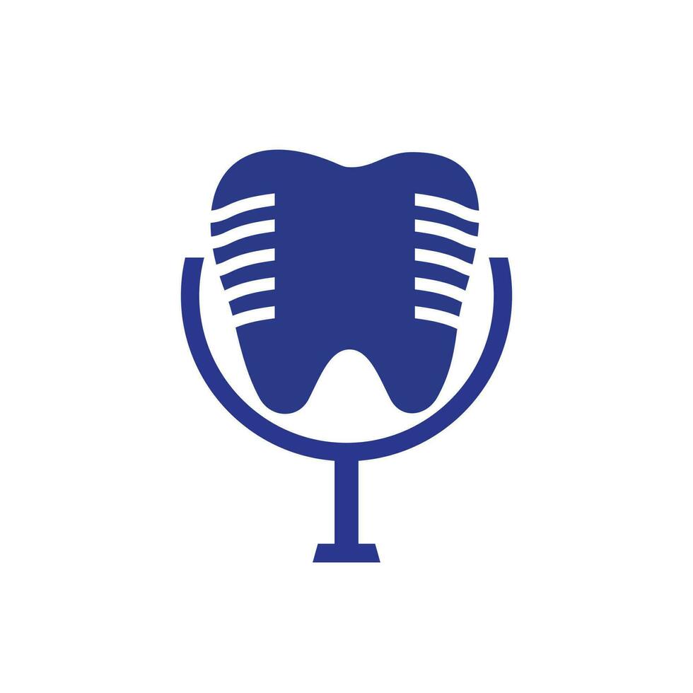 dentale Podcast vettore logo design modello.