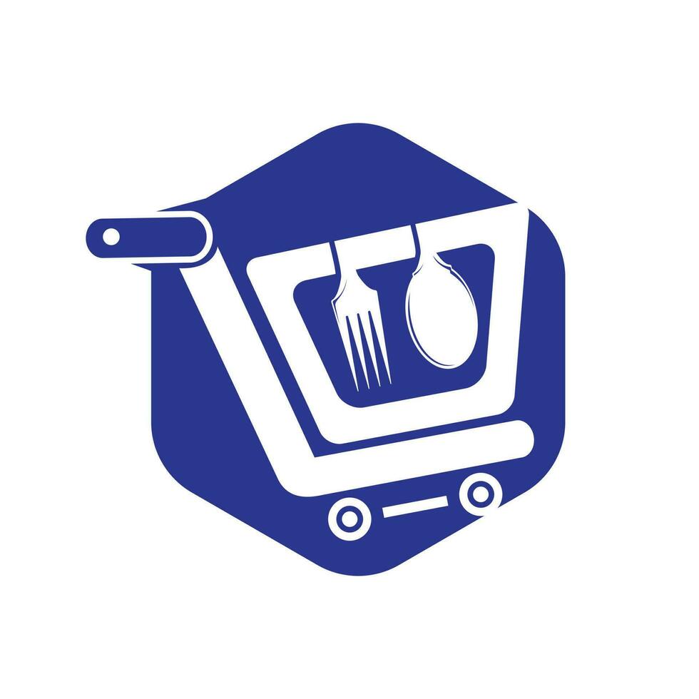 cibo shopping vettore logo design.