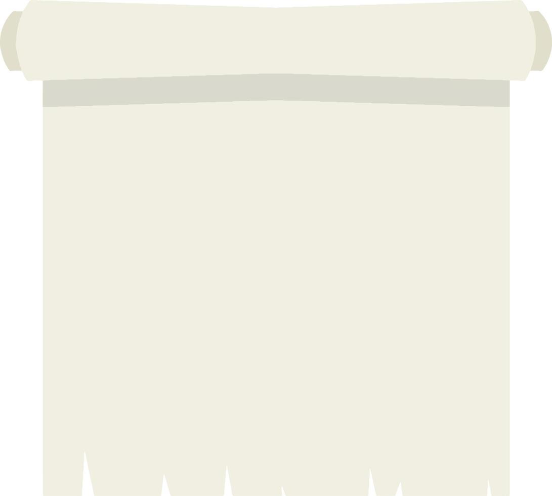 foglio di carta bianco con rotolo. illustrazione piatta del fumetto. posto per testo e modello. antico papiro pergamena vettore