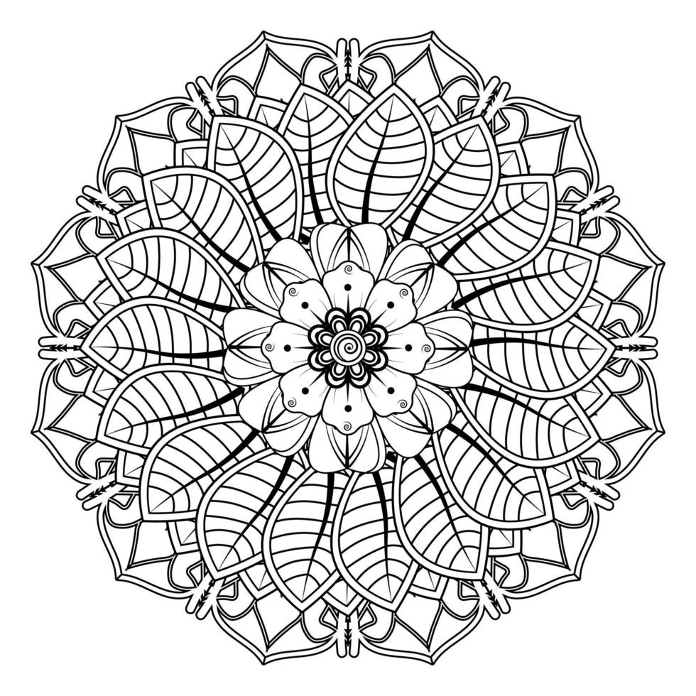 floreale sfondo con mehndi fiore. decorativo ornamento nel etnico orientale stile, scarabocchio ornamento, schema mano disegno. colorazione libro pagina. vettore