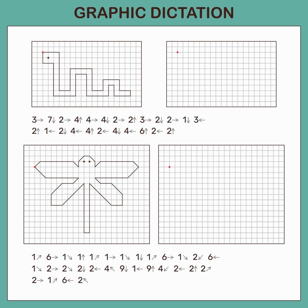 grafico dettatura. educativo Giochi per bambini. vettore