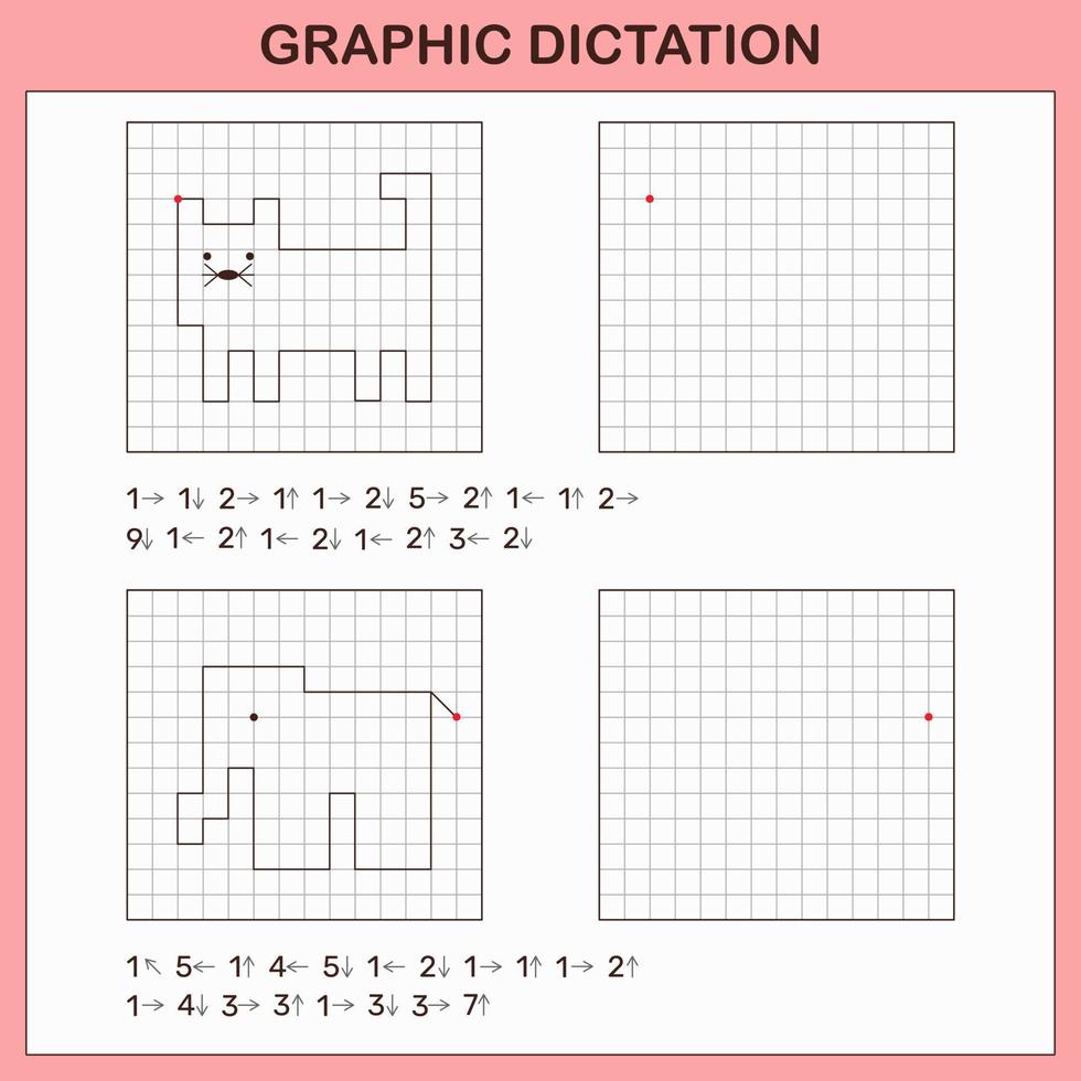 grafico dettatura. educativo Giochi per bambini. vettore