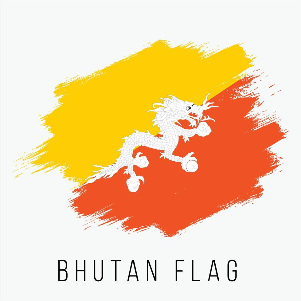 grunge bhutan vettore bandiera