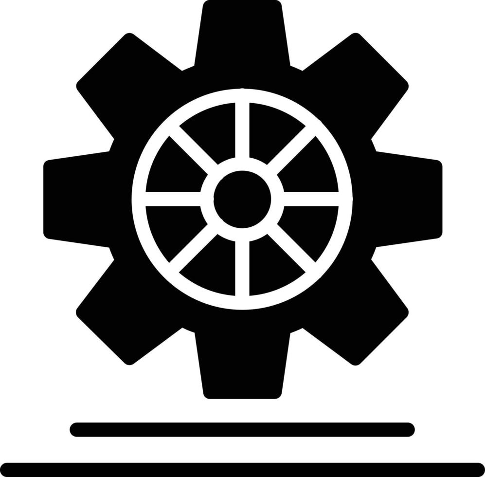 icona del glifo a forma di ingranaggio vettore