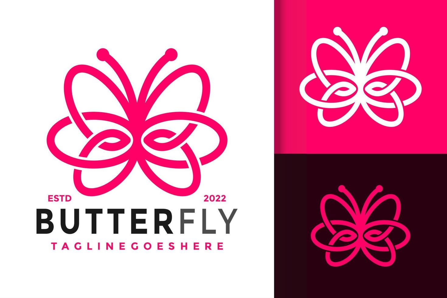 lineare bellezza farfalla logo disegno, marca identità loghi vettore, moderno logo, logo disegni vettore illustrazione modello