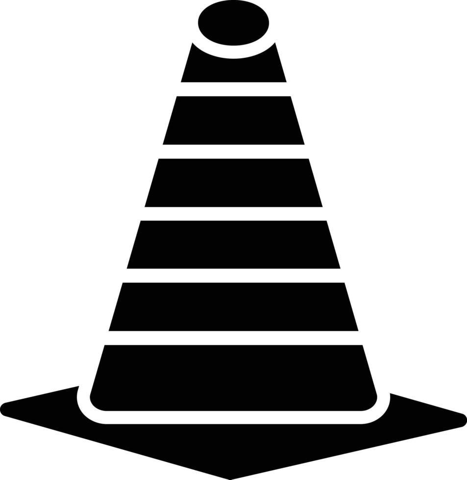 icona del glifo con cono di traffico vettore