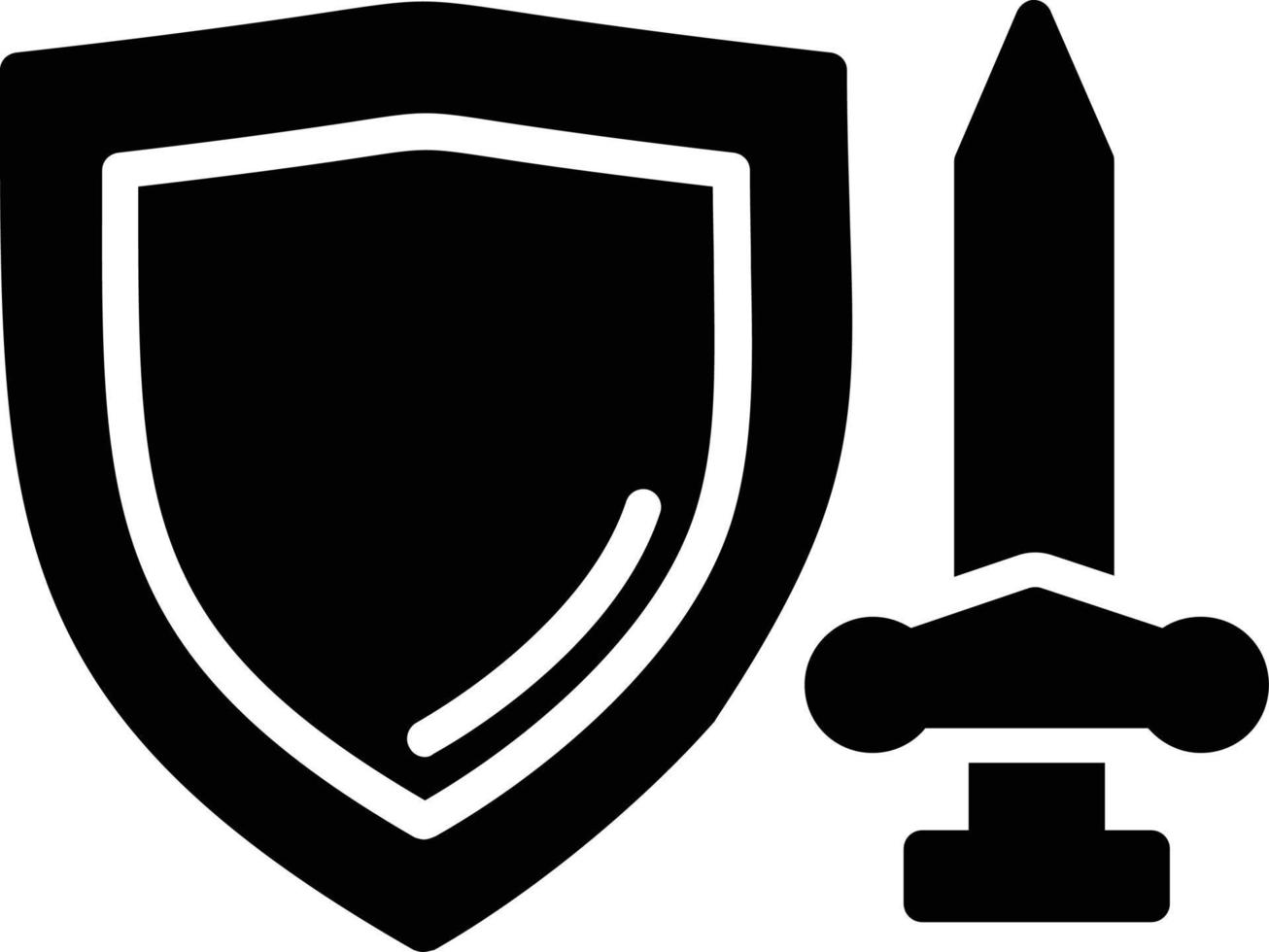 icona del glifo con scudo vettore