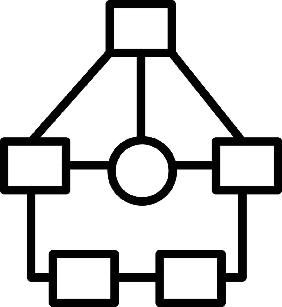 icona della linea del diagramma di flusso vettore