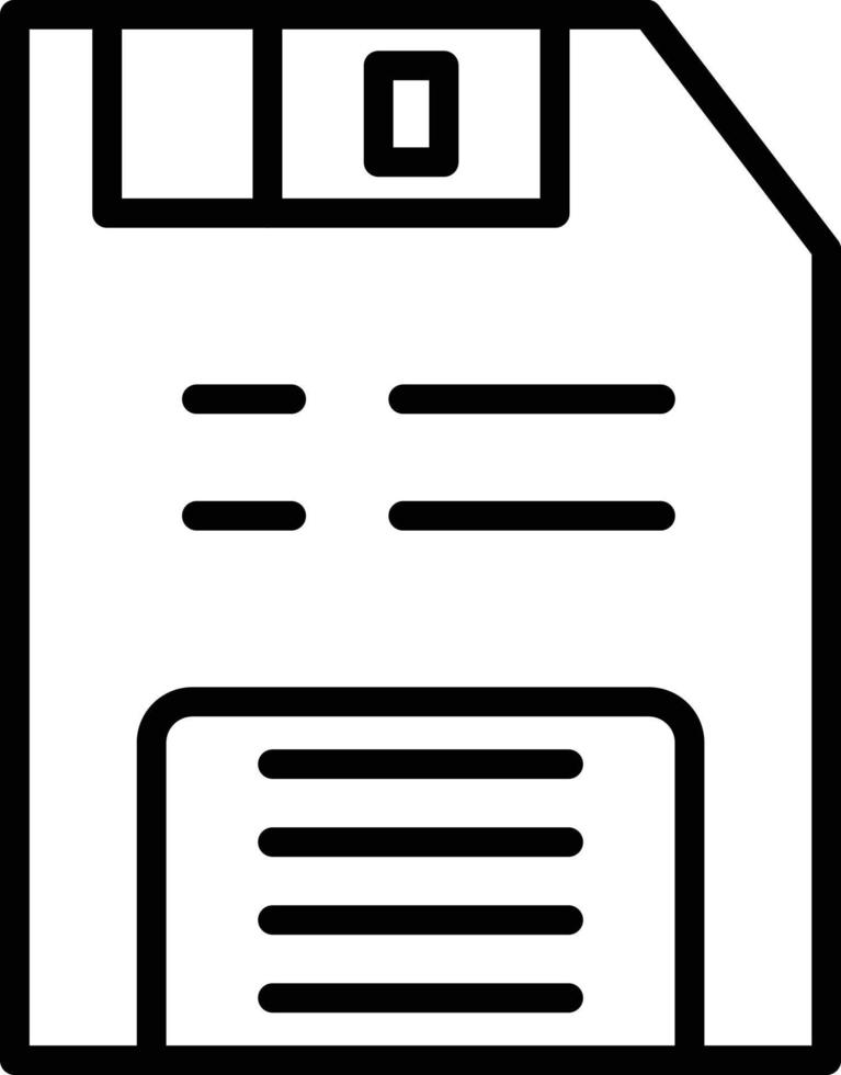 icona della linea del floppy disk vettore