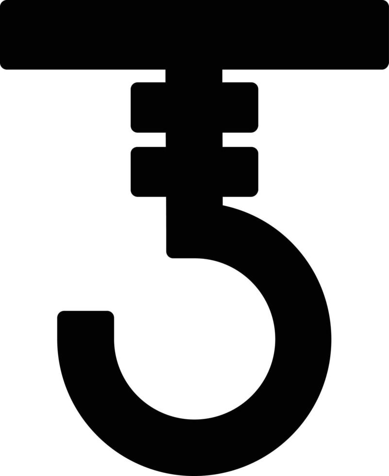 icona del glifo con gancio vettore