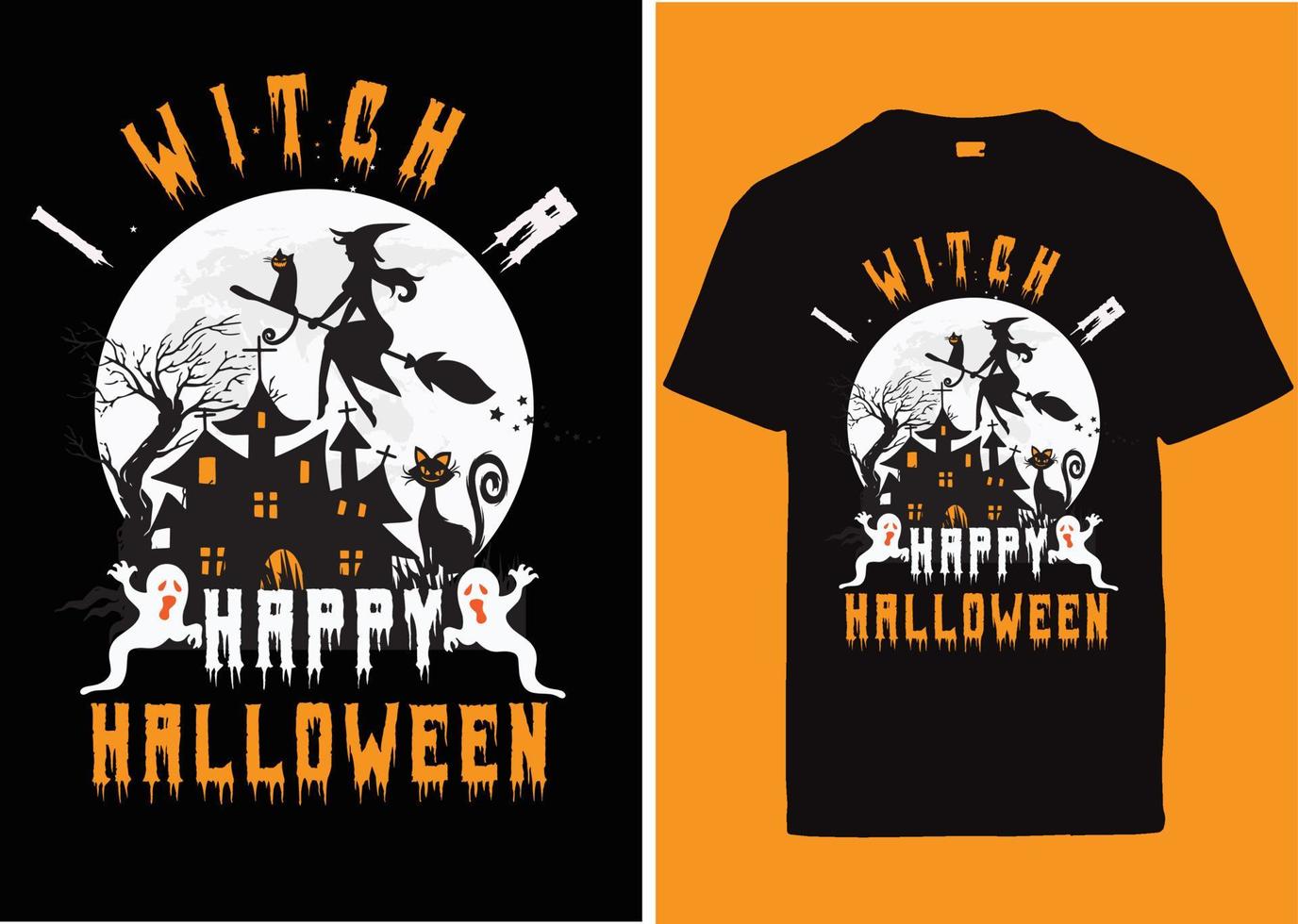 Halloween tipografia Vintage ▾ maglietta design vettore