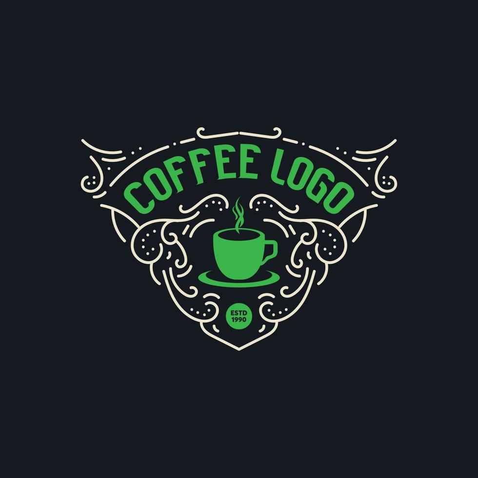 Vintage ▾ logo. lusso logo. coffe negozio retrò logo. Vintage ▾ logo modello per coffe negozio vettore