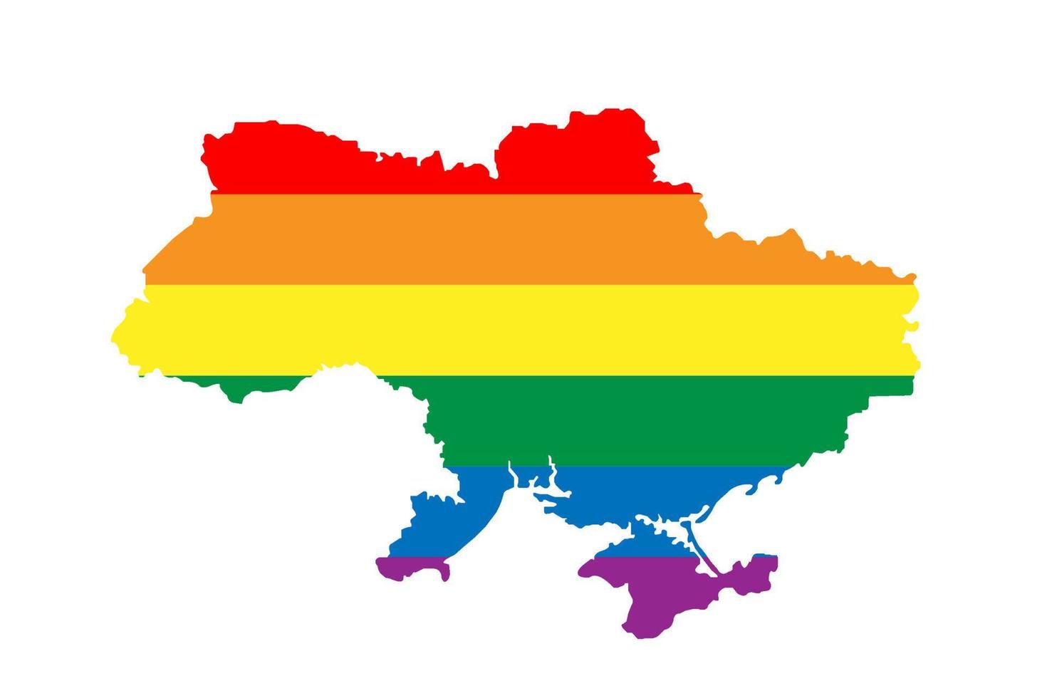 ucraino LGBTQ gay orgoglio bandiera carta geografica vettore
