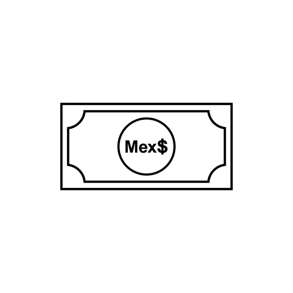 Messico moneta, mxn, messicano pesos icona simbolo. vettore illustrazione