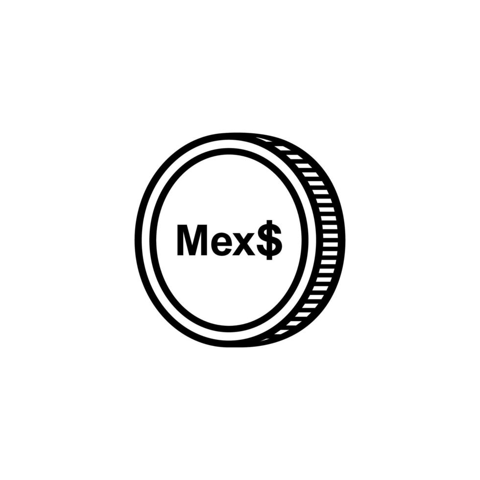 Messico moneta, mxn, messicano pesos icona simbolo. vettore illustrazione