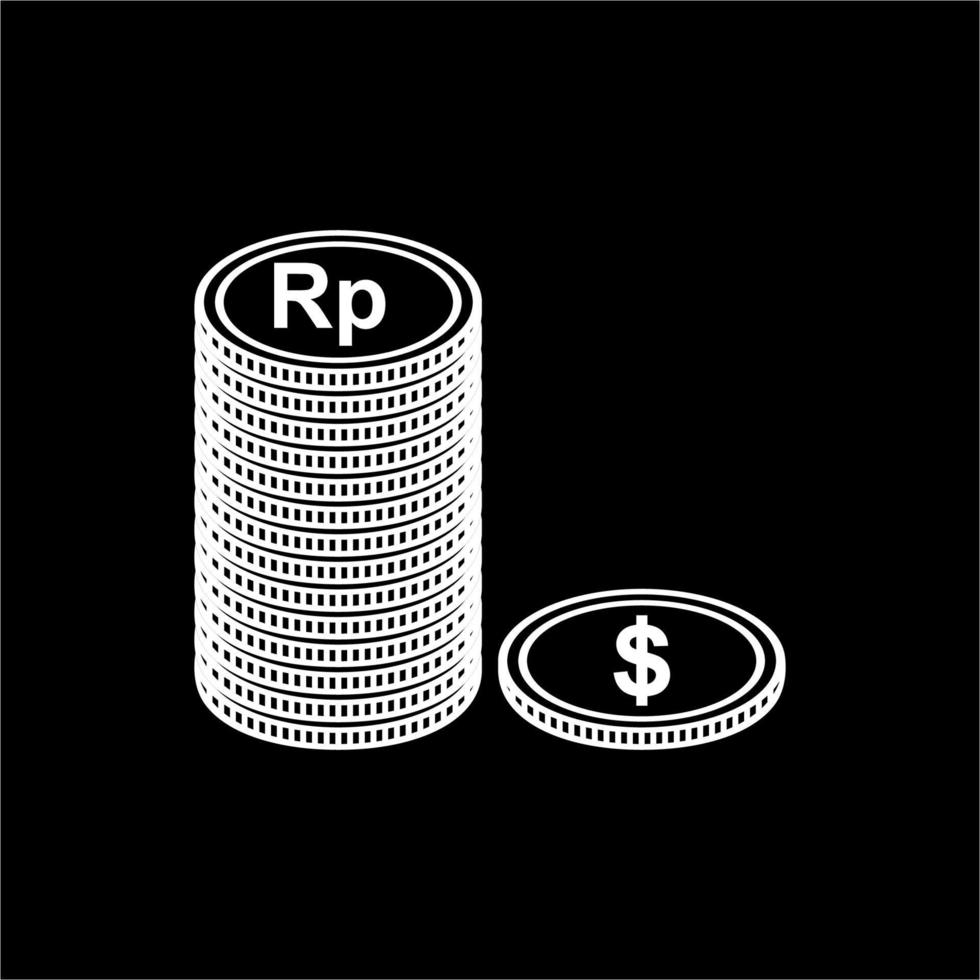 dollaro in rupia, simbolo dell'icona da dollaro a idr. valore monetario. illustrazione vettoriale