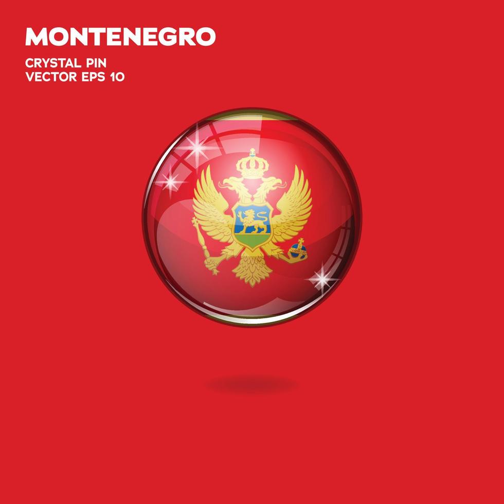 montenegro bandiera 3d pulsanti vettore