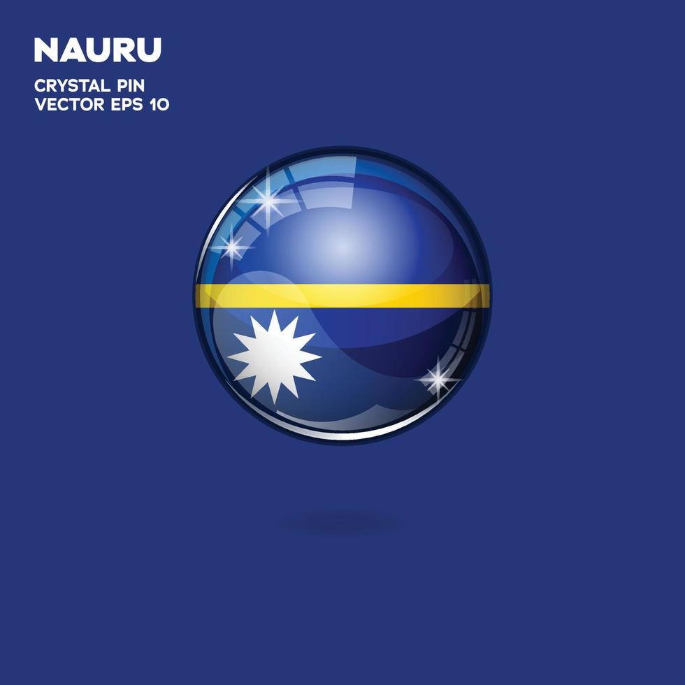 nauru bandiera 3d pulsanti vettore