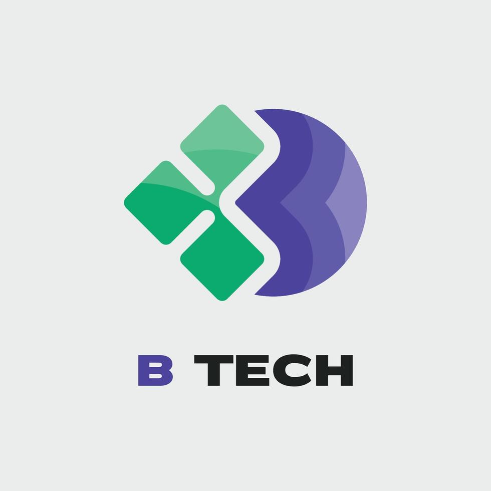 logo della lettera b tech vettore