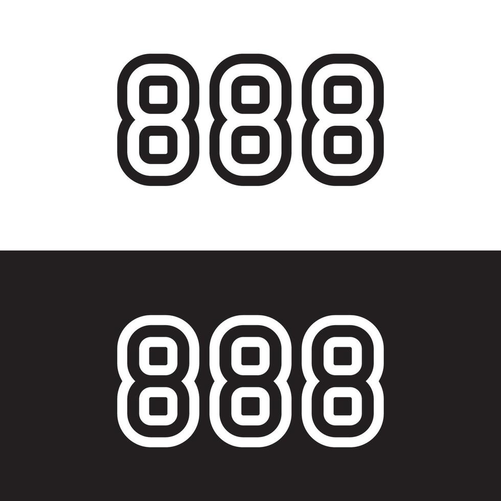 888 vettore logo design.