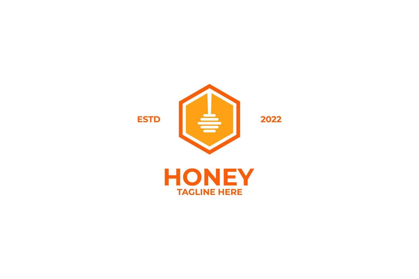 piatto miele logo design vettore illustrazione idea