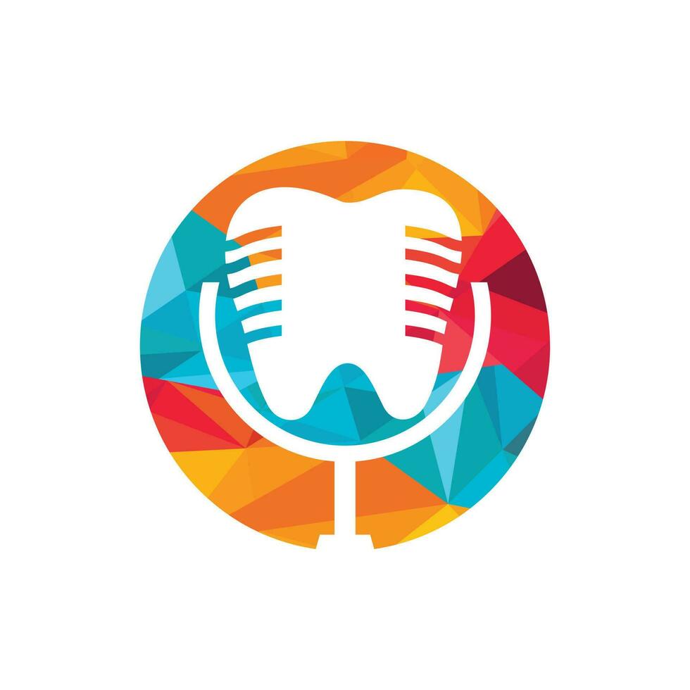 dentale Podcast vettore logo design modello.