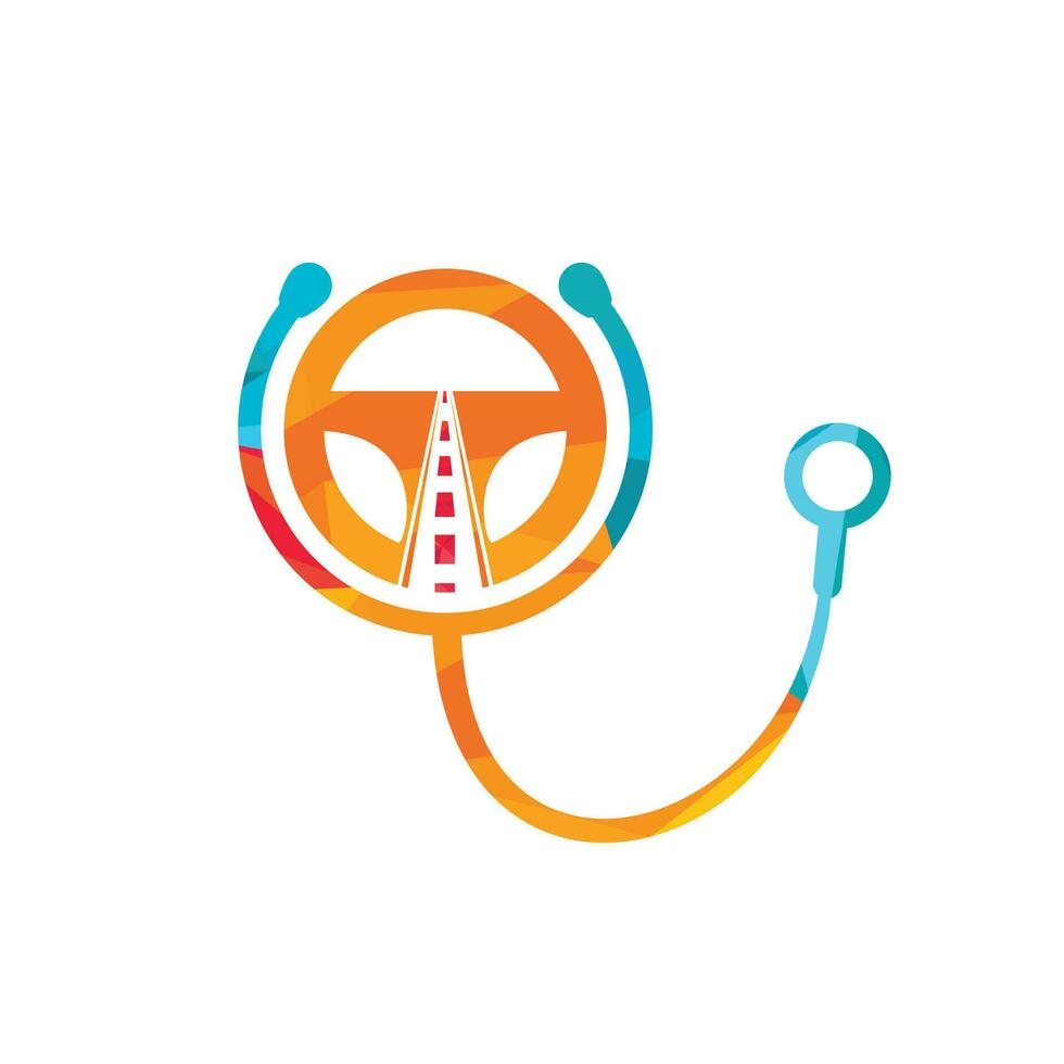 autista medico vettore logo design modello. timone con stetoscopio vettore icona logo design.