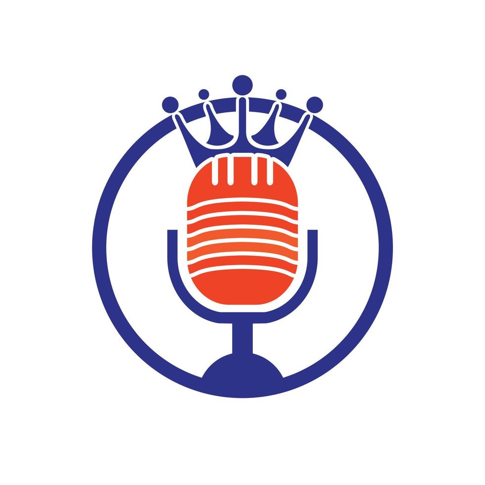 Podcast re vettore logo design.