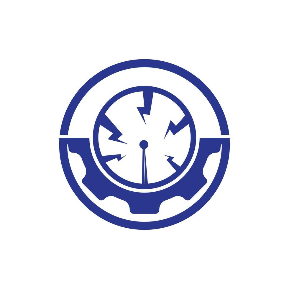Ingranaggio Tech vettore logo design modello.