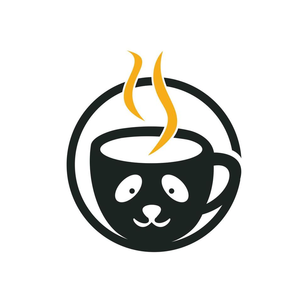 panda caffè vettore logo design modello. caffè negozio o ristorante logo concetto.