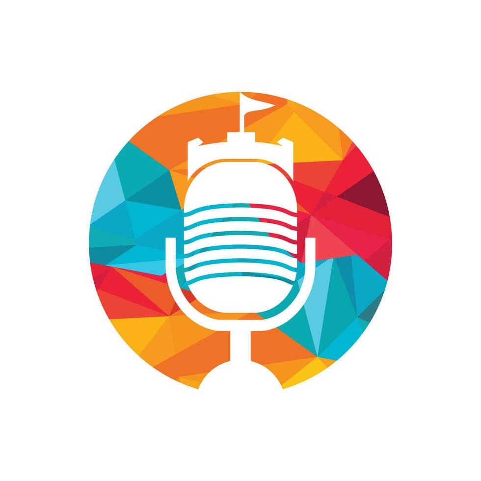 castello Podcast vettore logo design.