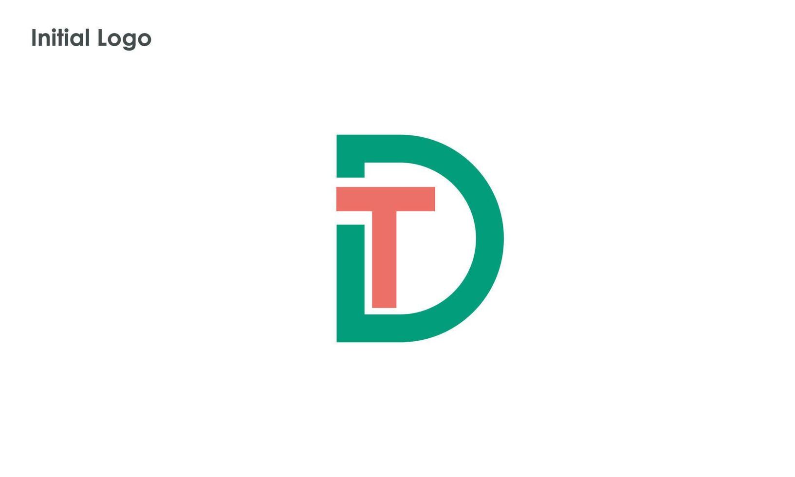 alfabeto lettere iniziali monogramma logo td, dt, t e d vettore