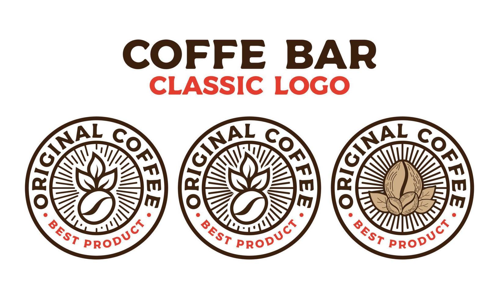 impostato di classico originale caffè distintivo logo vettore