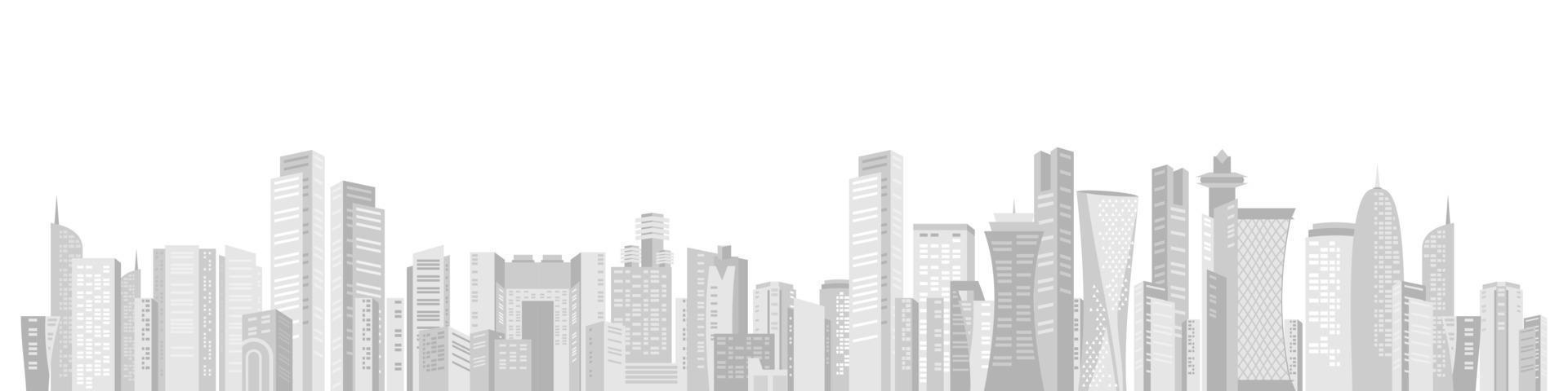 Qatar città edifici orizzonte di metropolitano la zona moderno città grattacieli orizzonte silhouette.eps vettore