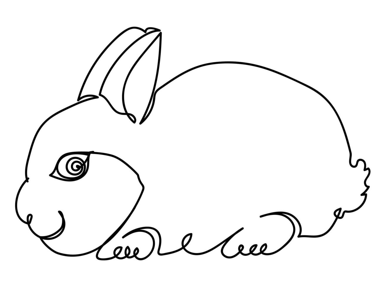 uno linea arte coniglio, bambino coniglietto simbolo di il anno o Pasqua portafortuna vettore