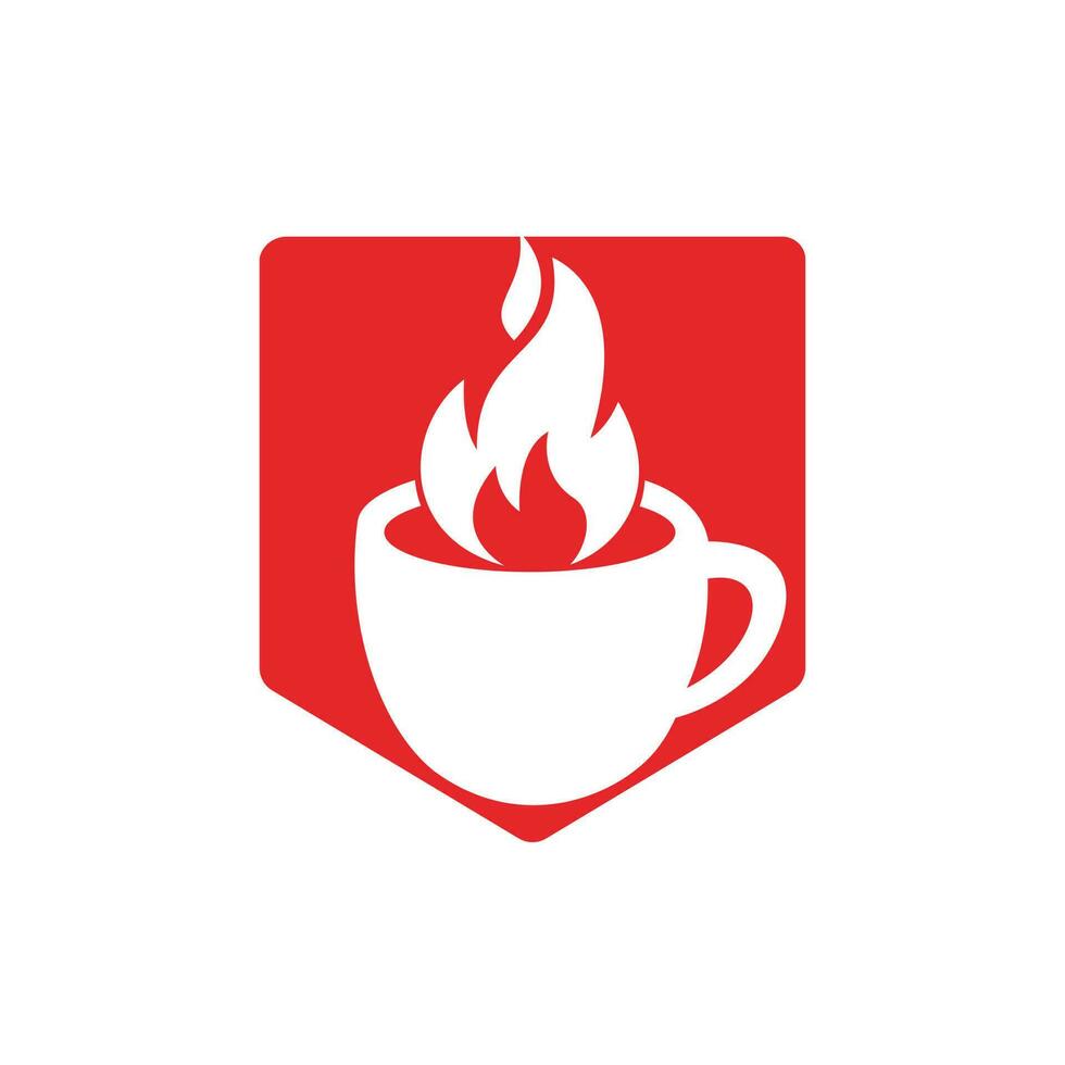 caldo caffè vettore logo design modello.