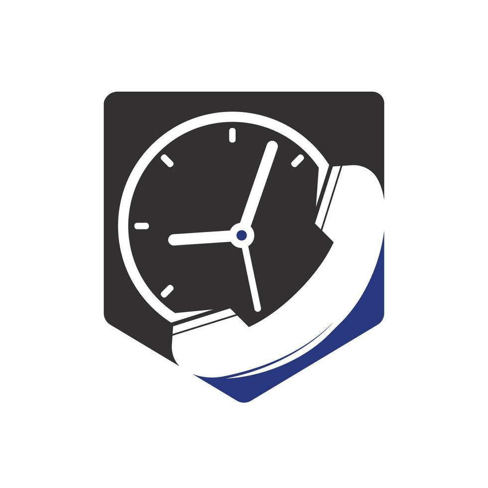 chiamata tempo vettore logo design modello. supporto e servizio logo concetto.