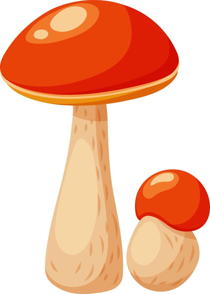 pioppo tremulo, rosso fungo, autunno funghi, grande e piccolo funghi nel cartone animato stile vettore