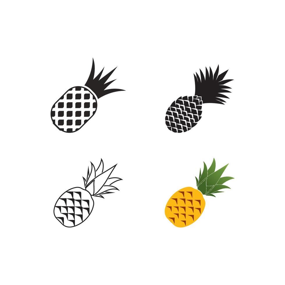 ananas icone vettore illustrazione simbolo design