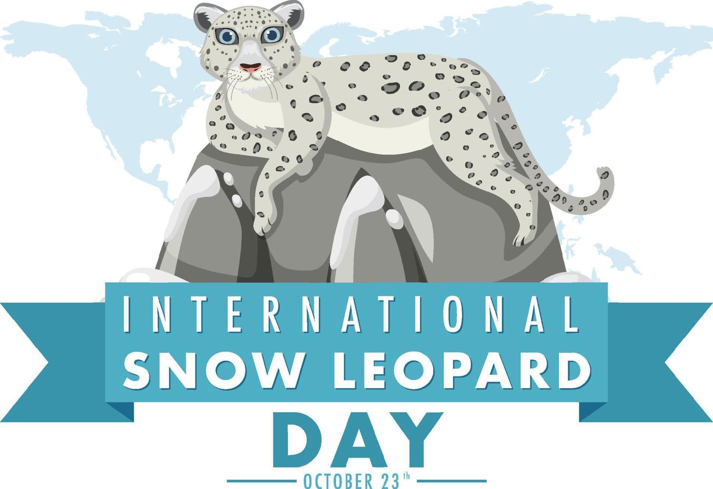 internazionale neve leopardo giorno bandiera design vettore