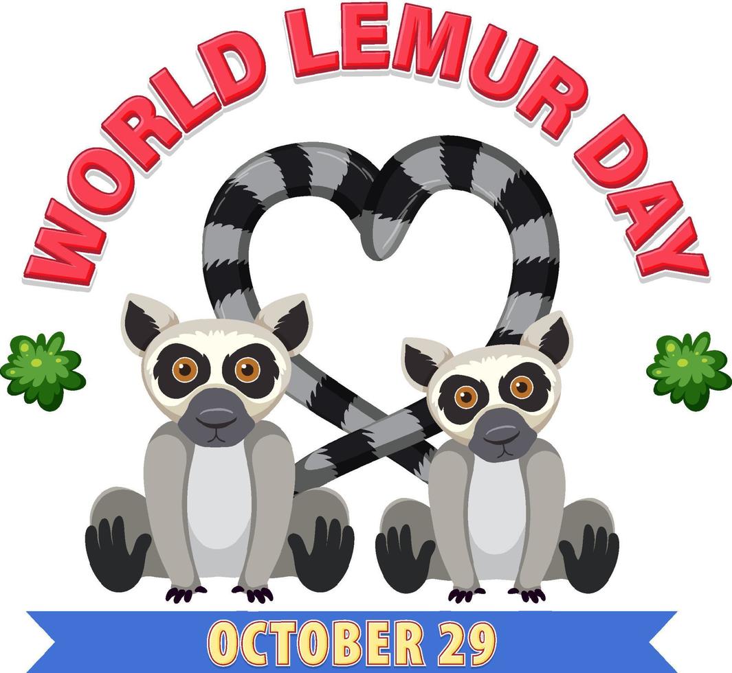 poster per la giornata mondiale dei lemuri vettore