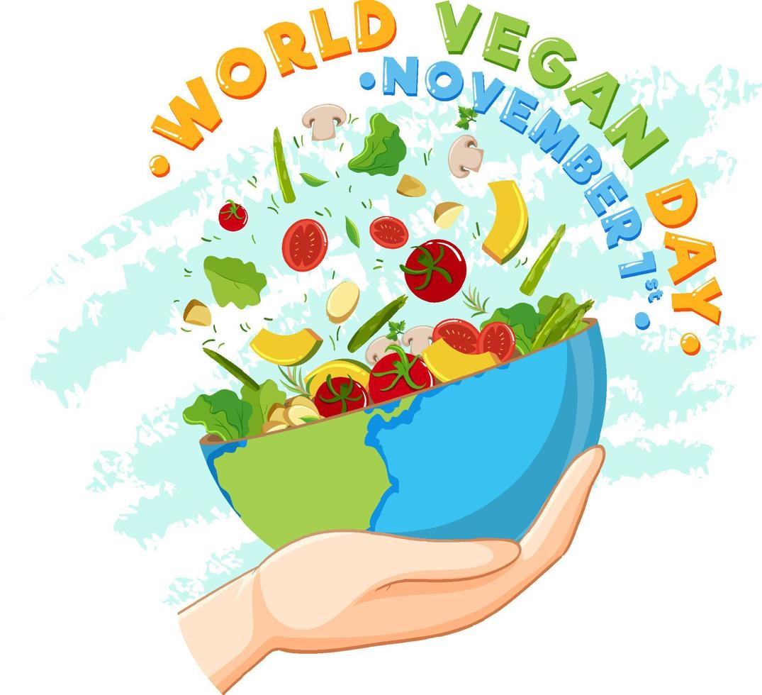 banner per la giornata mondiale dei vegani vettore