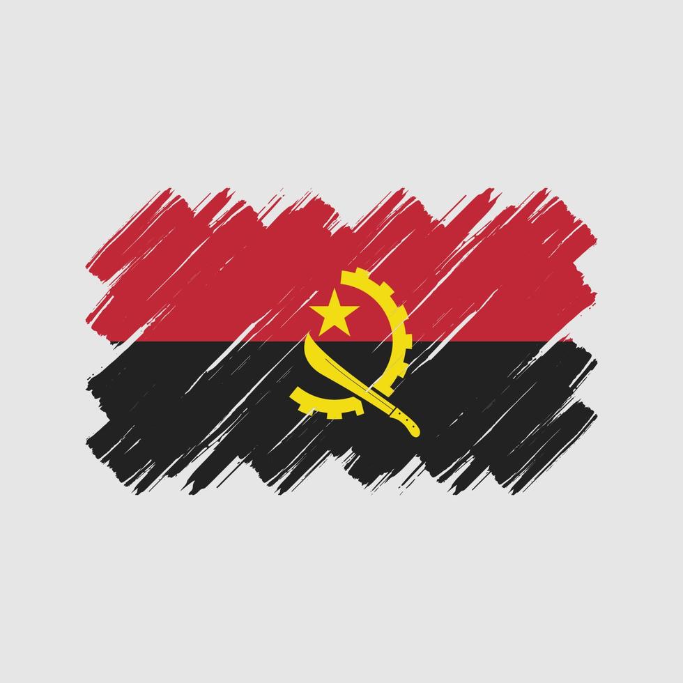 pennellate bandiera angola. bandiera nazionale vettore