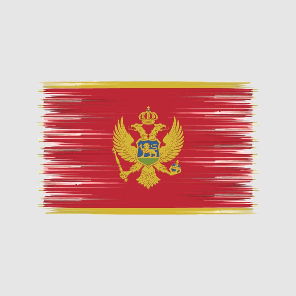 pennello bandiera montenegro. bandiera nazionale vettore