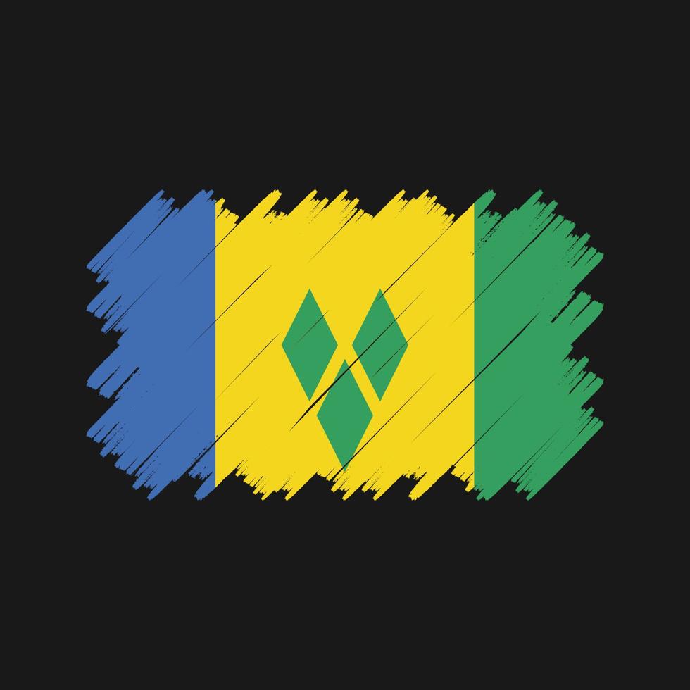 Saint Vincent e Grenadine bandiera pennello vettore. bandiera nazionale vettore