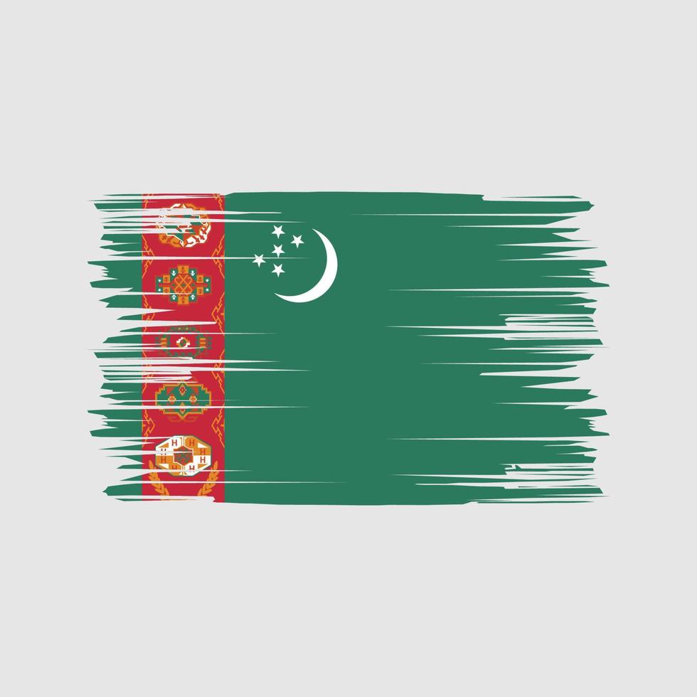pennellate bandiera turkmeno. bandiera nazionale vettore