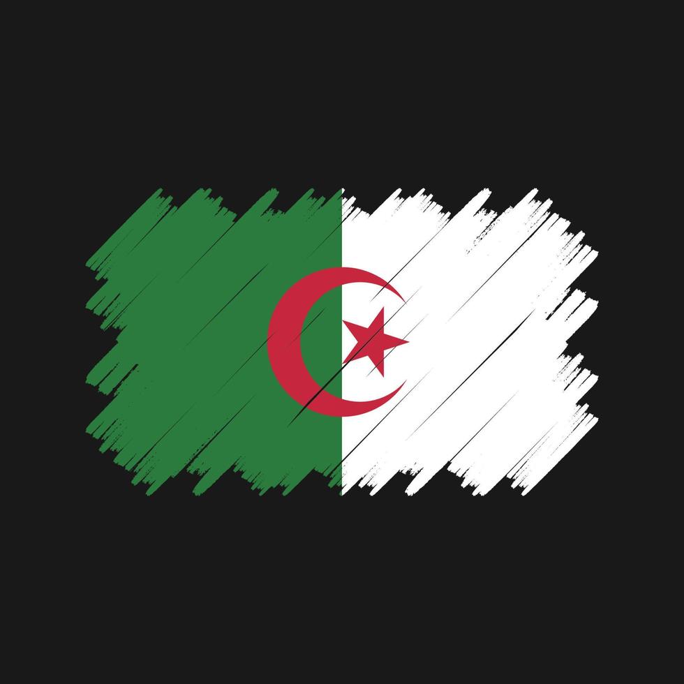 vettore della spazzola della bandiera dell'algeria. bandiera nazionale