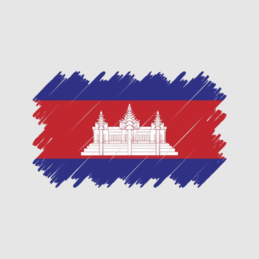 vettore della spazzola della bandiera della cambogia. bandiera nazionale