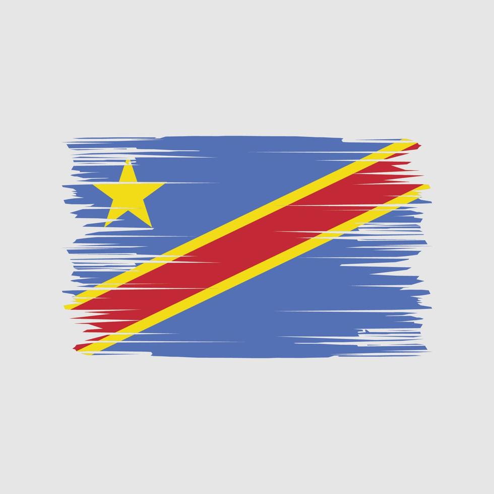 pennellate di bandiera della repubblica congo. bandiera nazionale vettore